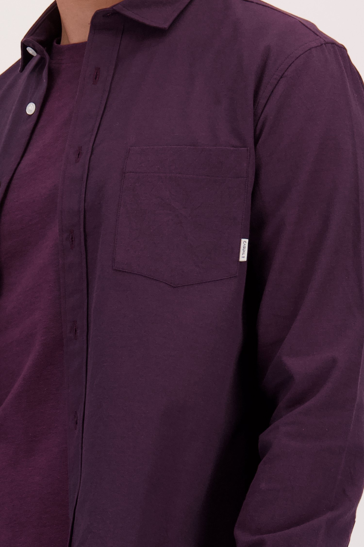 Détail de Chemise violet foncé - Regular fit de Casual Five pour Hommes