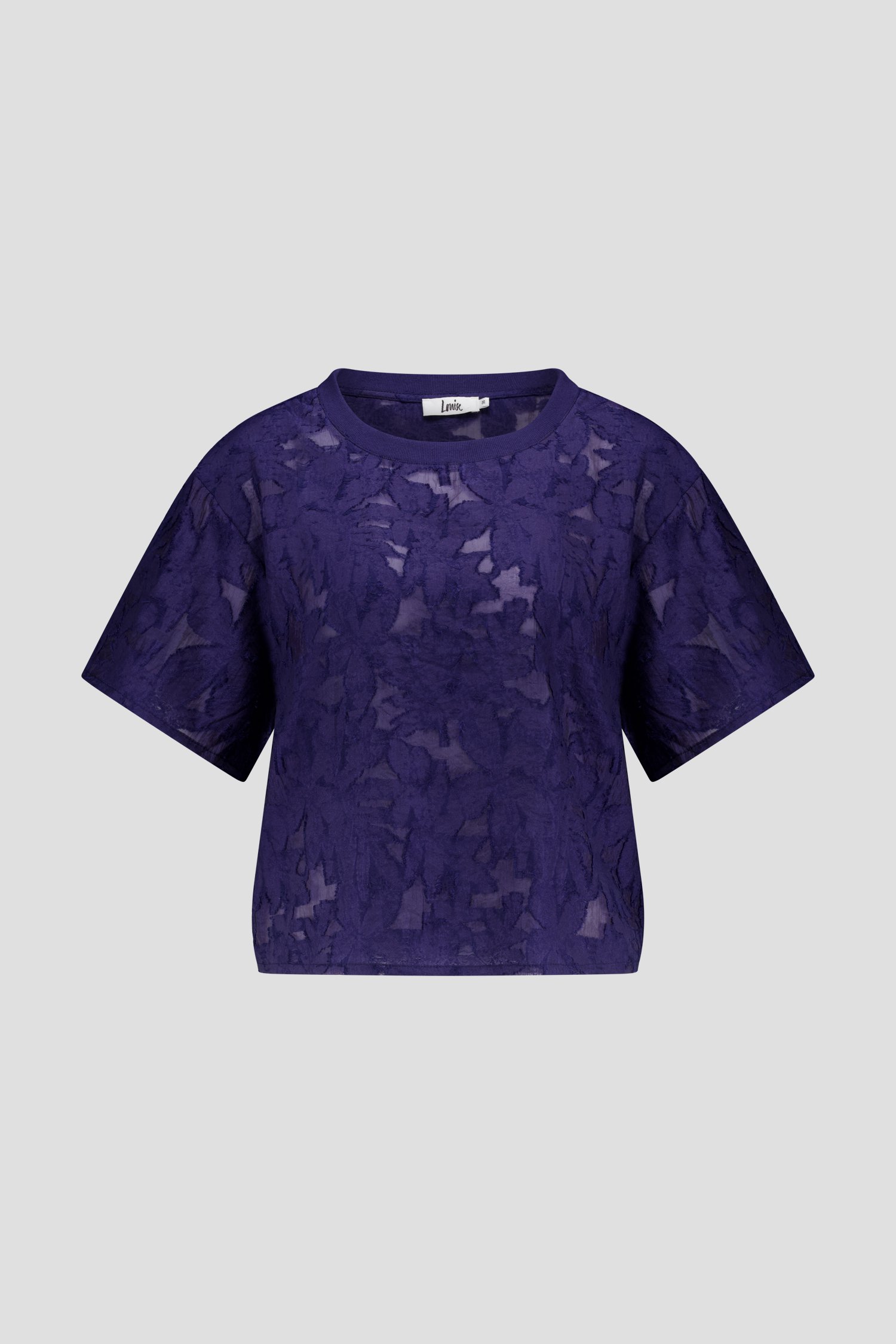 Chemisier bleu foncé en dentelle transparente de Louise pour Femmes