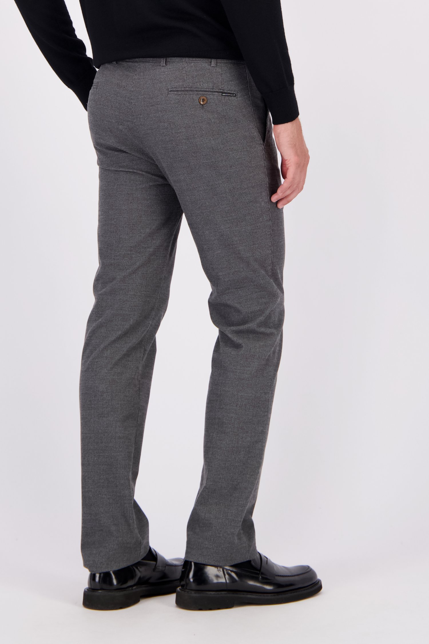 Le dos de Chino à carreaux gris - Vancouver - Regular fit de Brassville pour Hommes