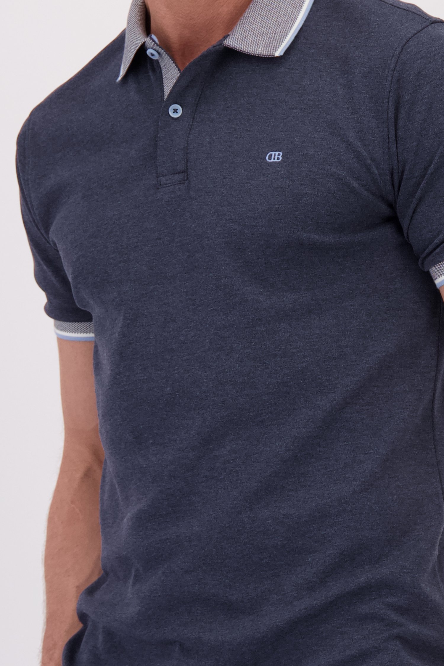 Détail de Chino bleu marine chiné de Dansaert Blue pour Hommes