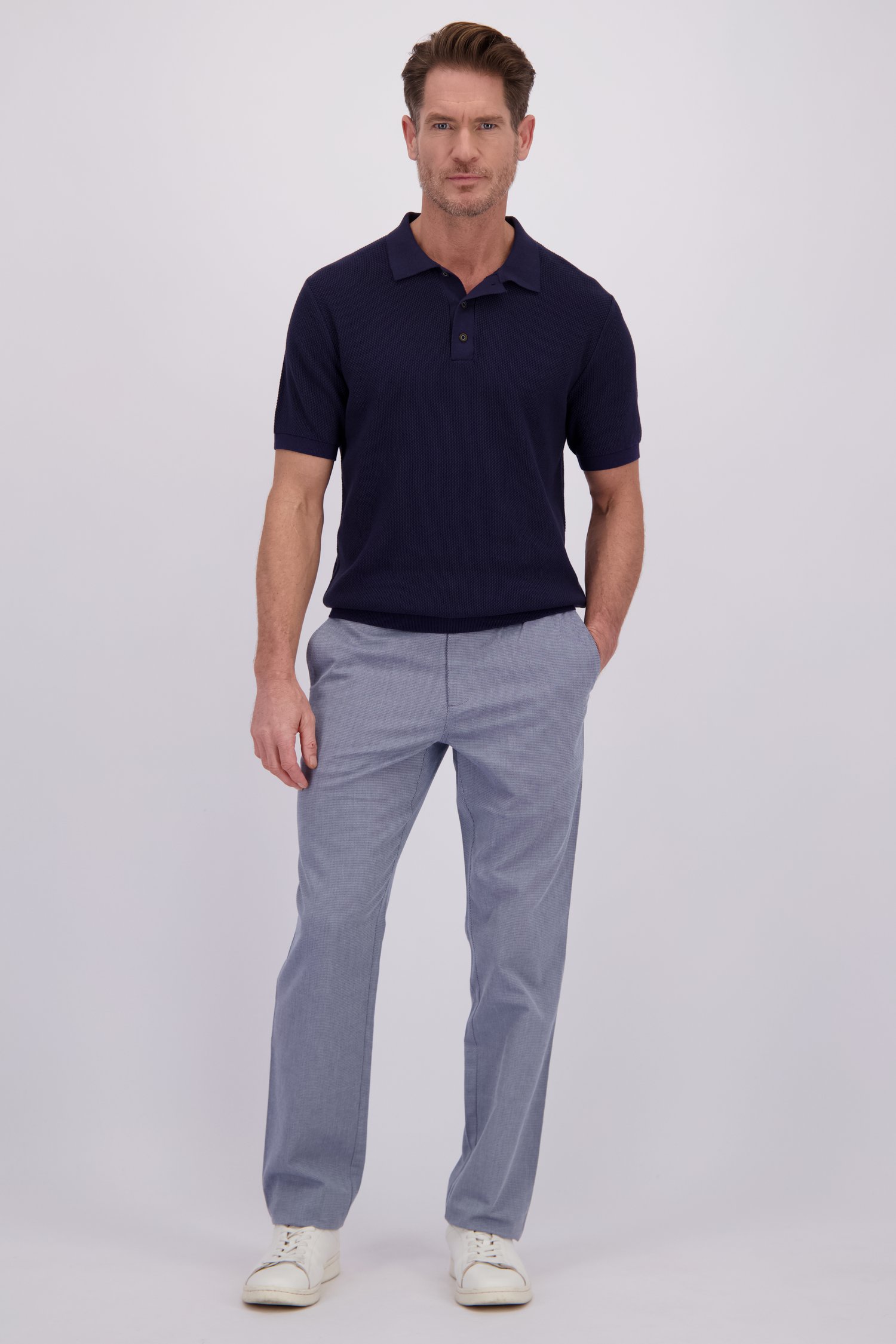 Photo supplémentaire 1 de Chino bleu marine chiné de Dansaert Blue pour Hommes