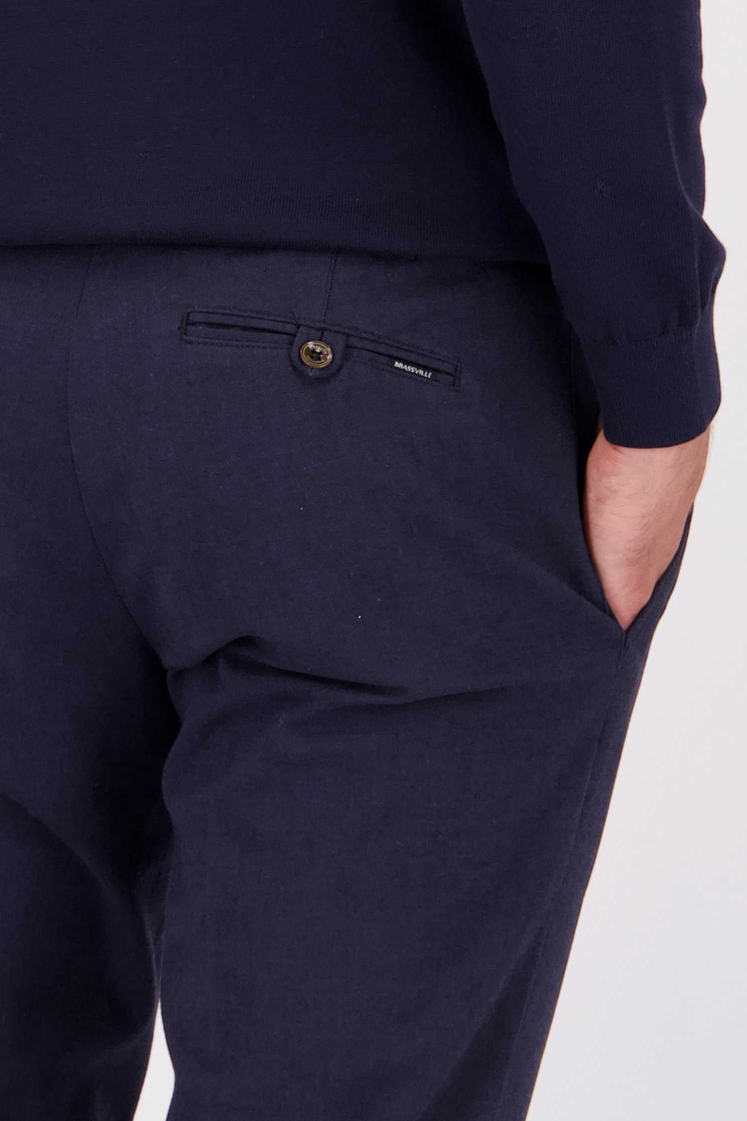 Détail de Chino bleu marine – Louisiana – Regular fit de Brassville pour Hommes