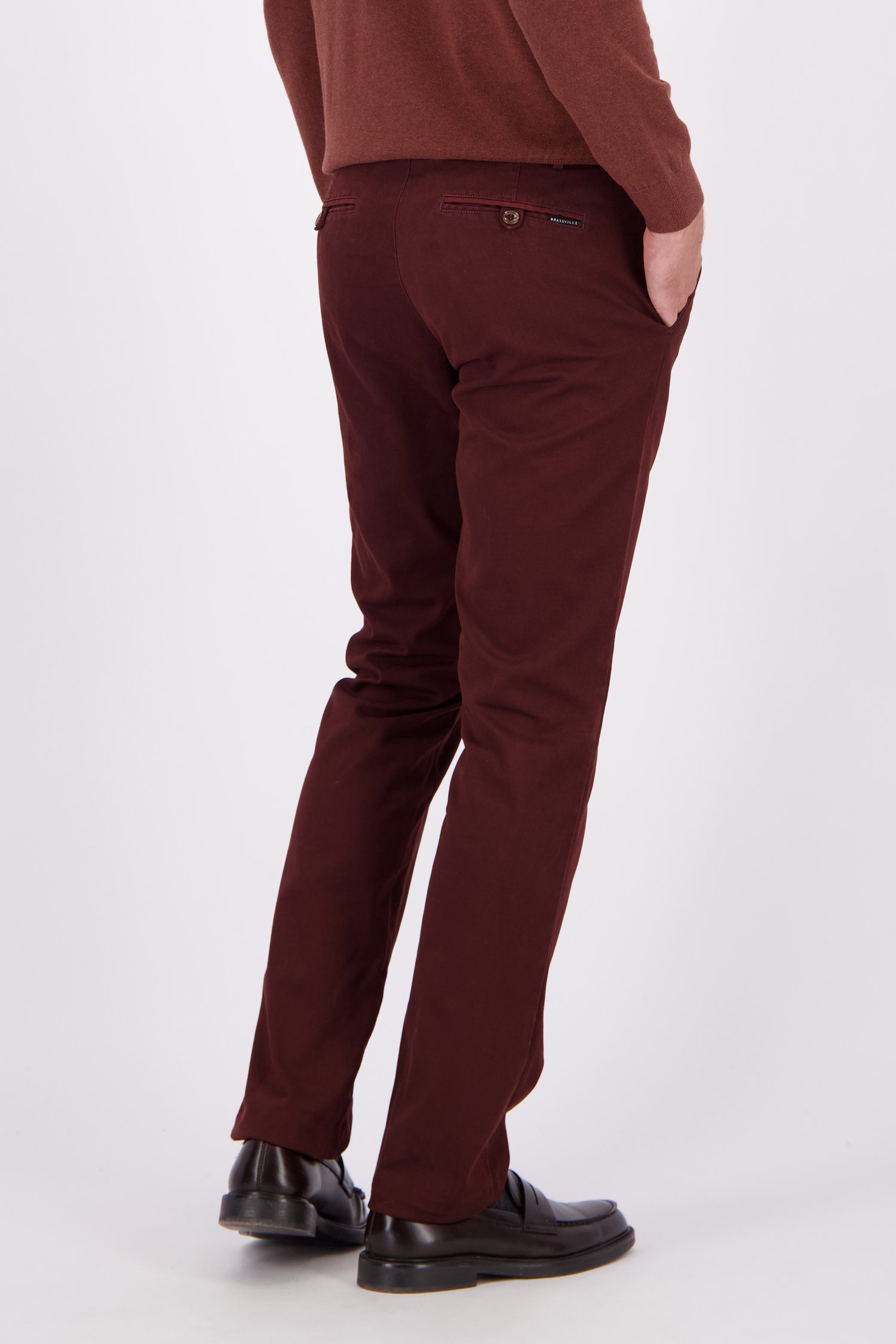 Le dos de Chino bordeaux - Louisiana - Regular fit de Brassville pour Hommes