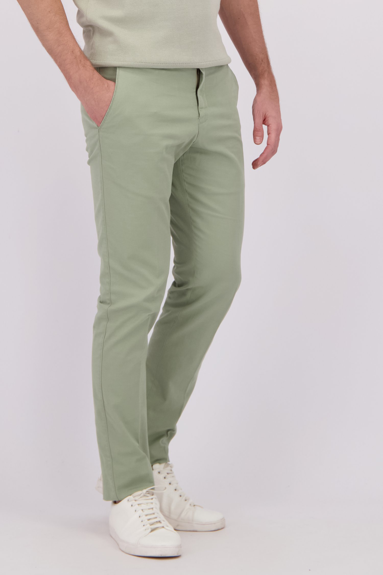 Détail de Chino vert clair - Milano - Slim fit de Brassville pour Hommes