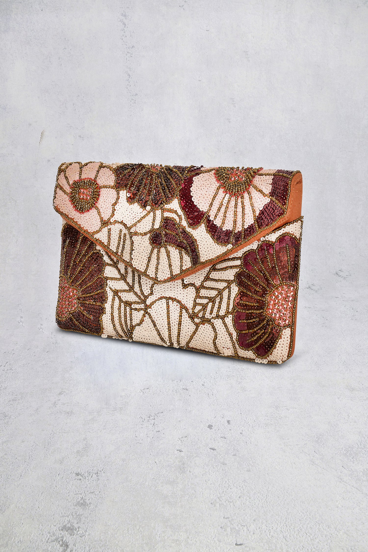 Productfoto 1 van Clutch met bloemenmotief in bruintinten door Bulaggi voor Dames
