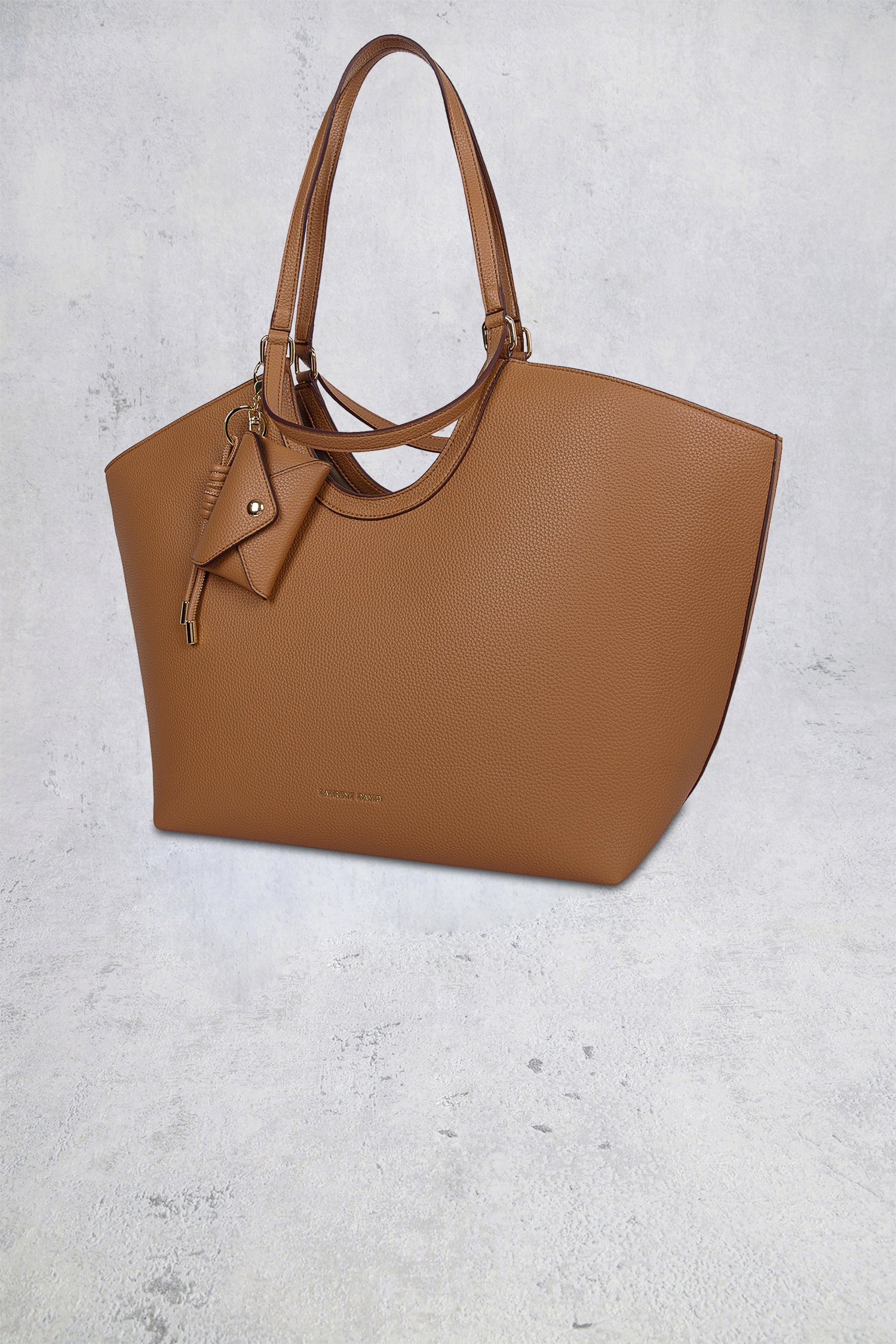 Productfoto 1 van  Cognac schoudertas met uitneembare binnentas door Laurent David voor Dames