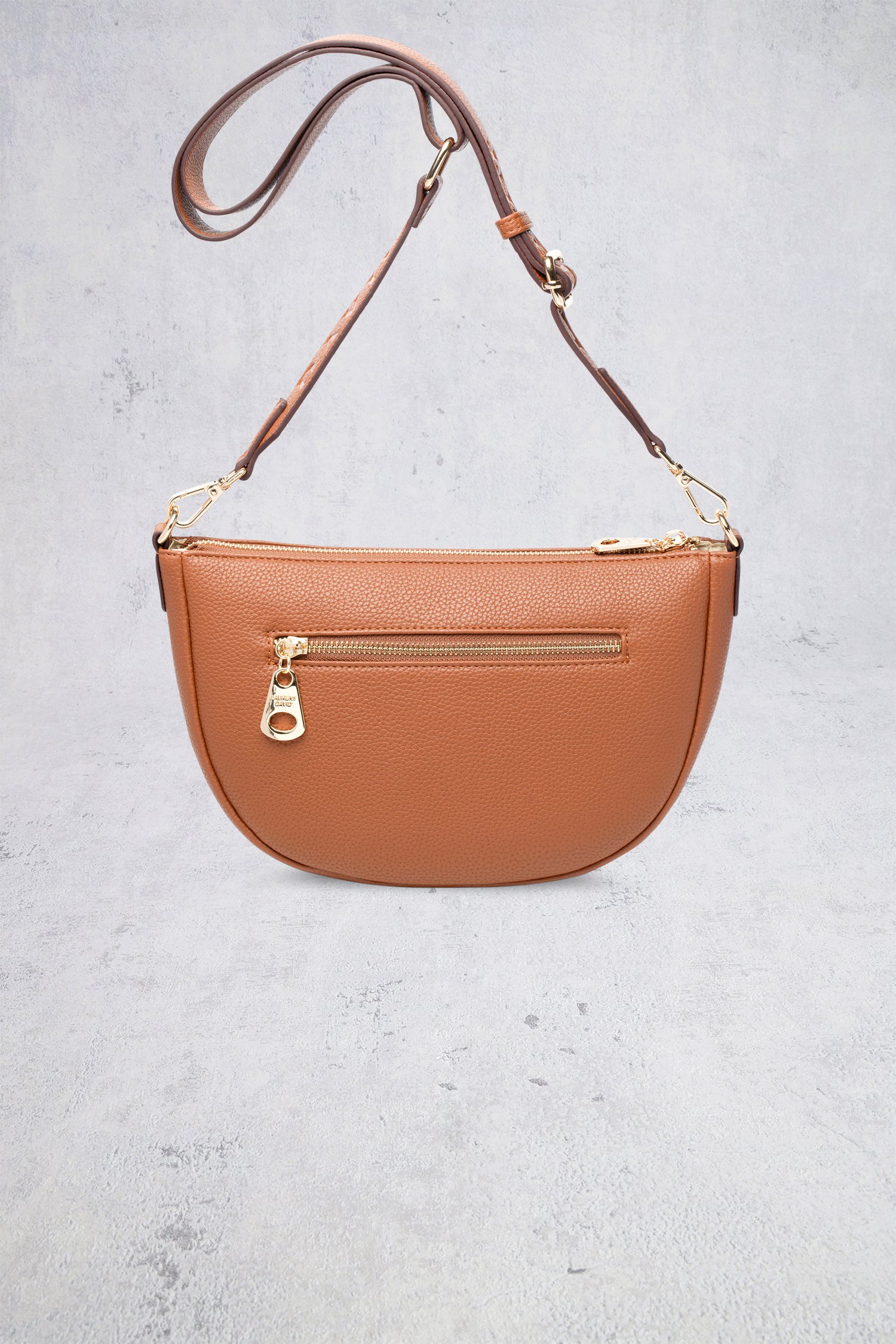 Le dos de Cognackleurige schoudertas de Laurent David pour Femmes