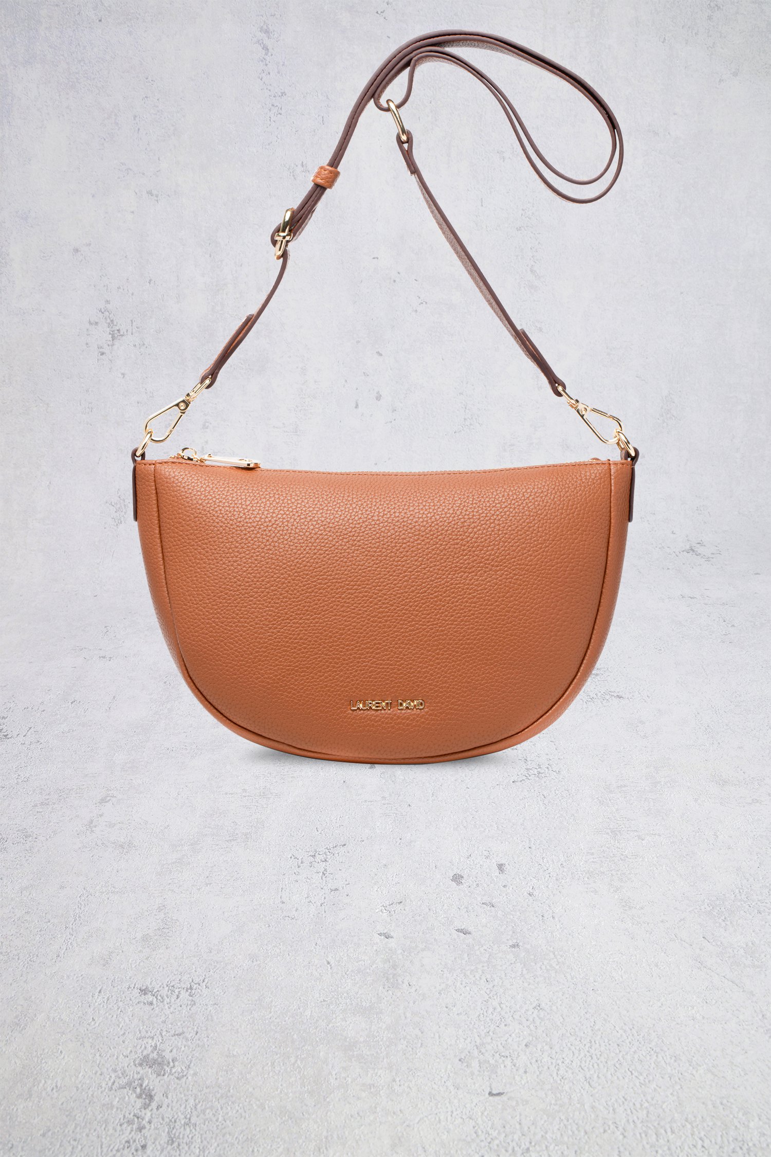 Le devant de Cognackleurige schoudertas de Laurent David pour Femmes