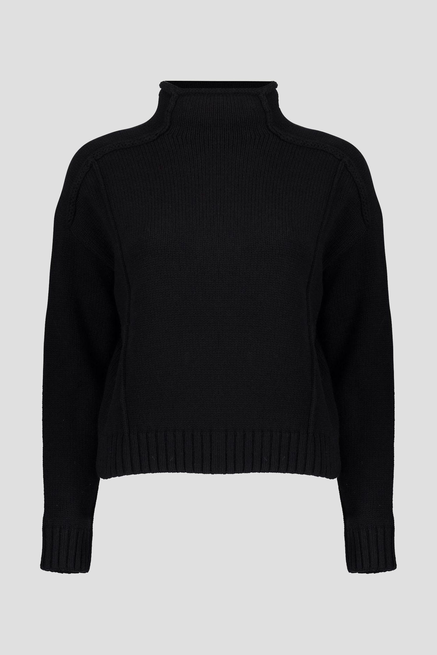 Col roulé en tricot noir de Geisha pour Femmes