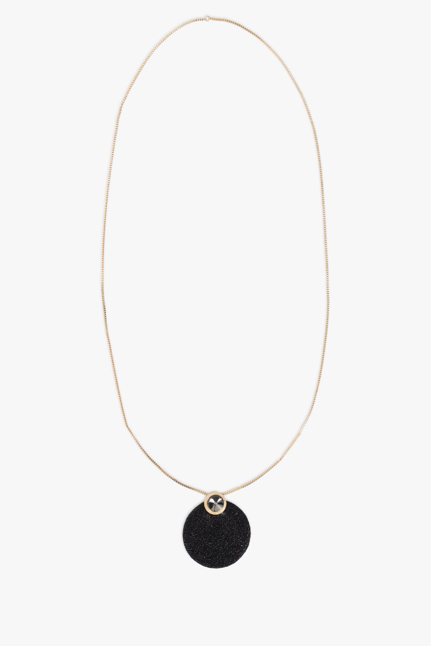 Collier long avec pendentif noir de Liberty Island pour Femmes