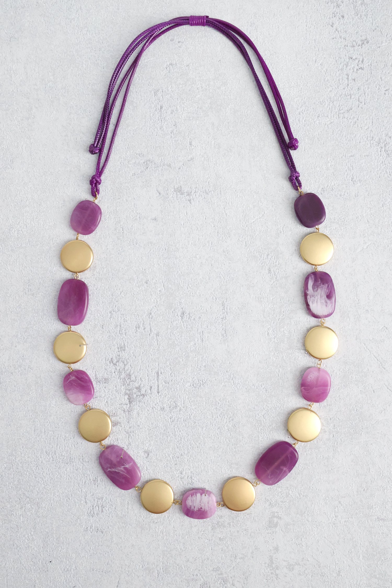 Collier or et violet de Liberty Island pour Femmes