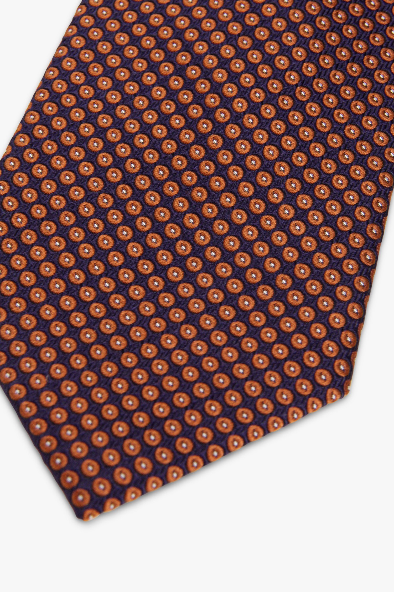 Cravate à imprimé bleu foncé et brun rouille de Michaelis pour Hommes