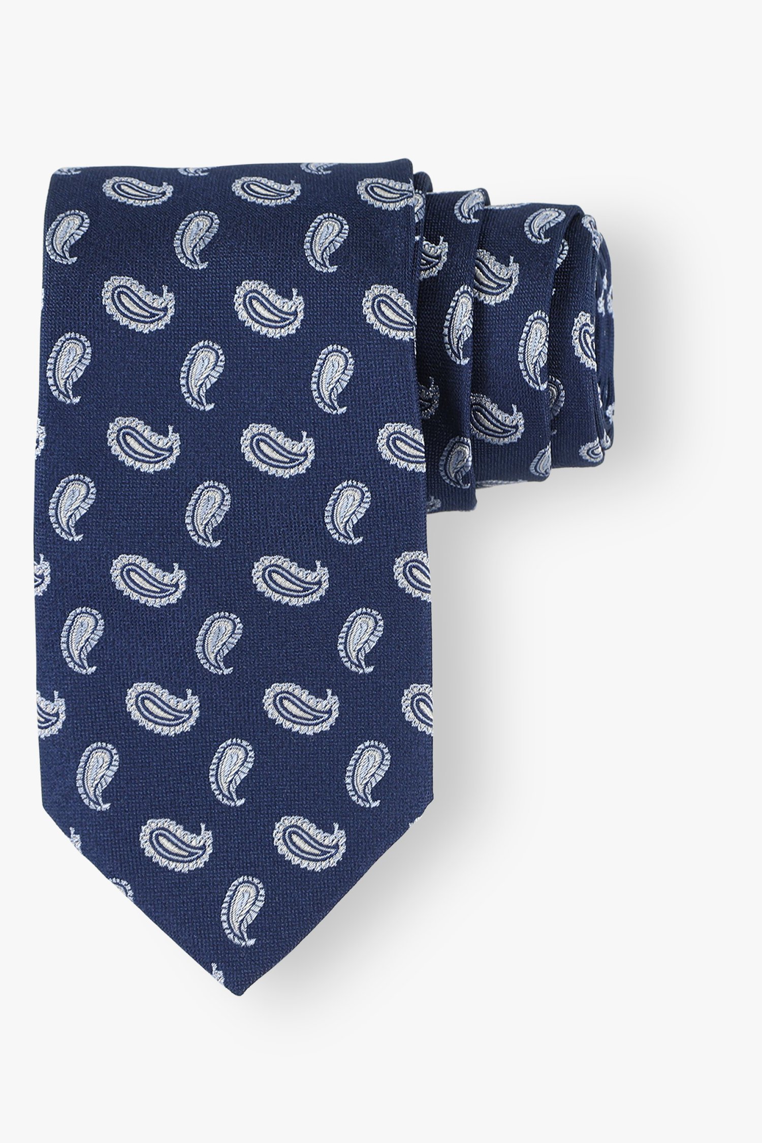 Cravate bleu marine avec imprimé bleu clair de Michaelis pour Hommes