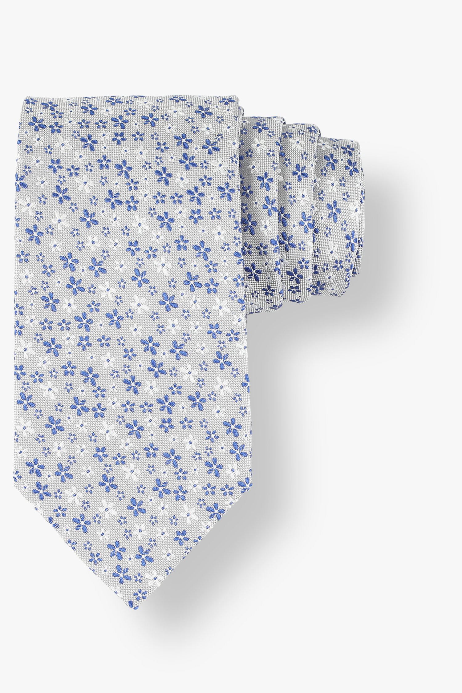 Cravate grise à fleurs de Michaelis pour Hommes