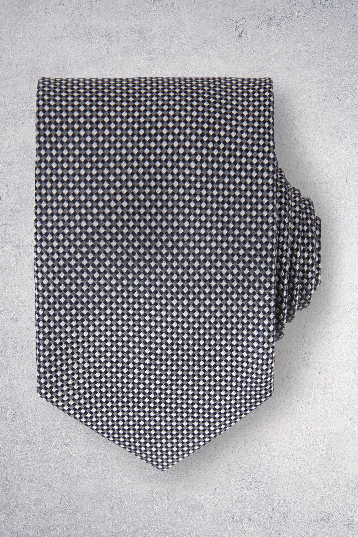 Le devant de Cravate grise à motif fin  de Michaelis pour Hommes