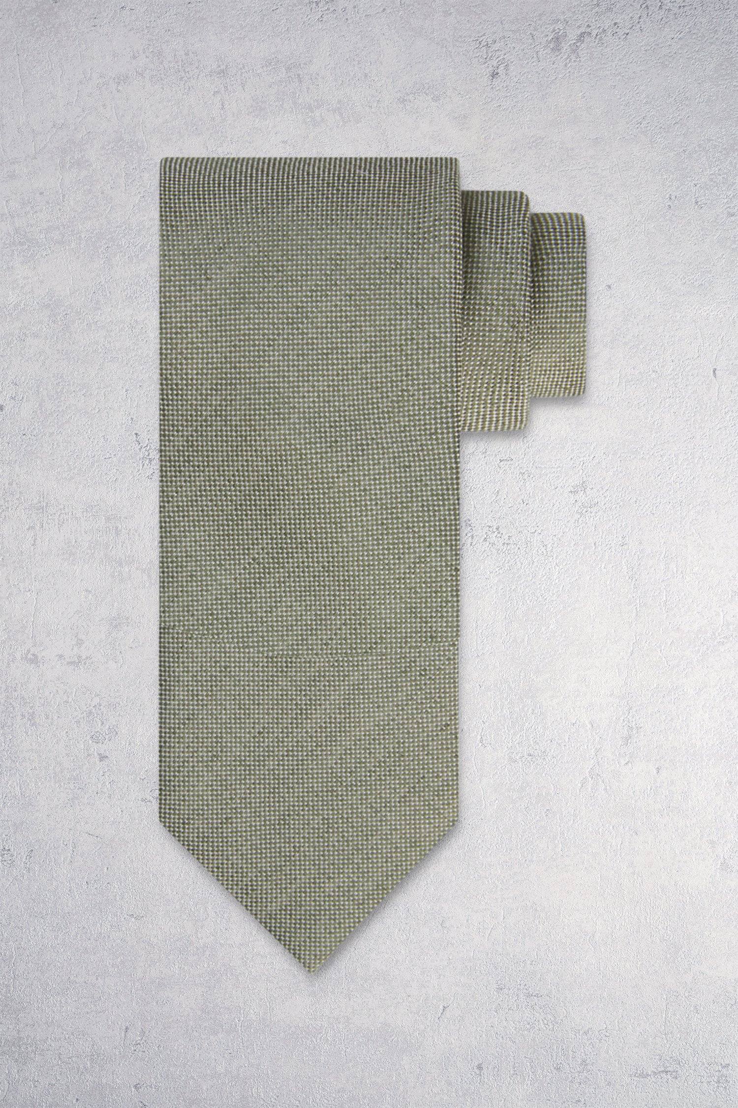 Le devant de Cravate verte à motif fin de Michaelis pour Hommes