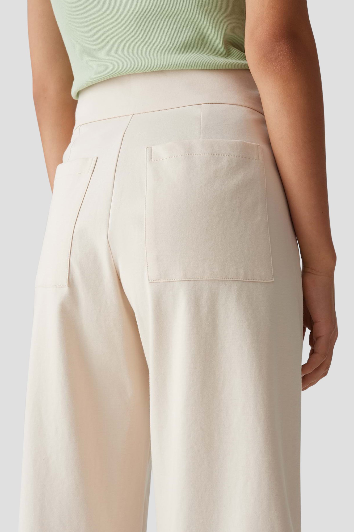 Culotte beige avec plis cousus de Opus pour Femmes