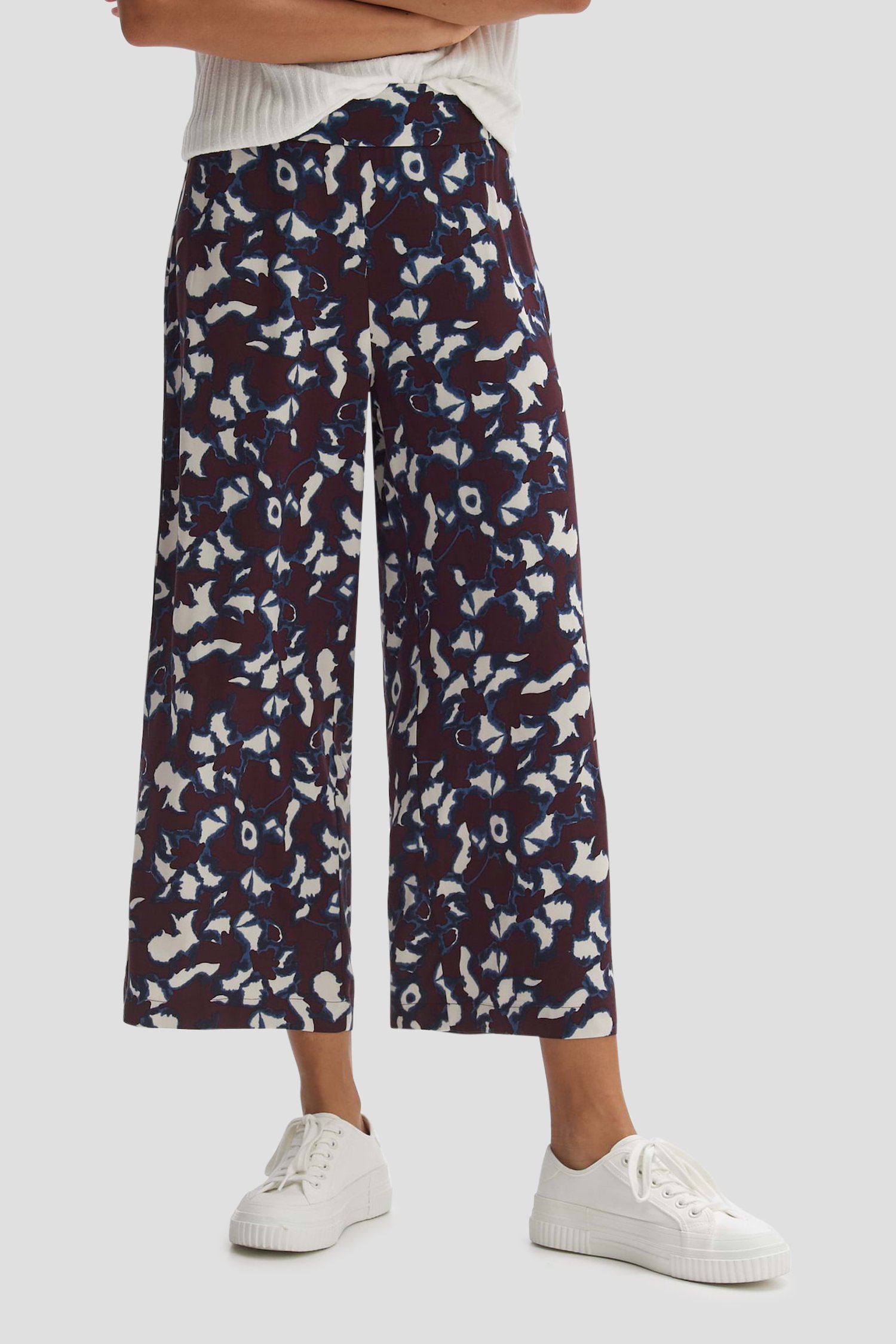 Culotte bordeaux imprimée - longueur 7/8 de Opus pour Femmes