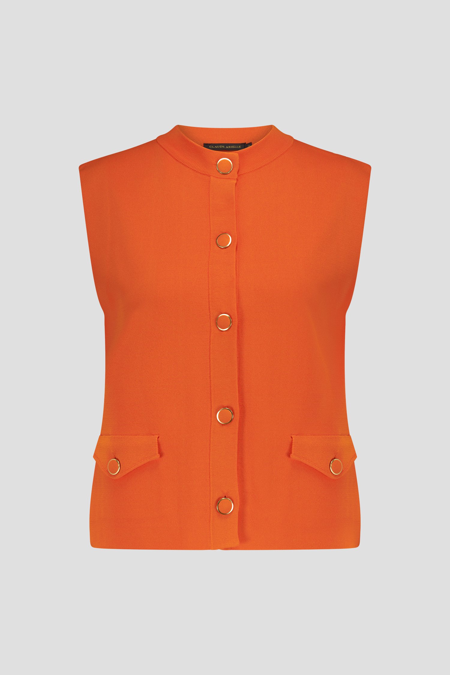 Débardeur orange avec boutons de Claude Arielle pour Femmes