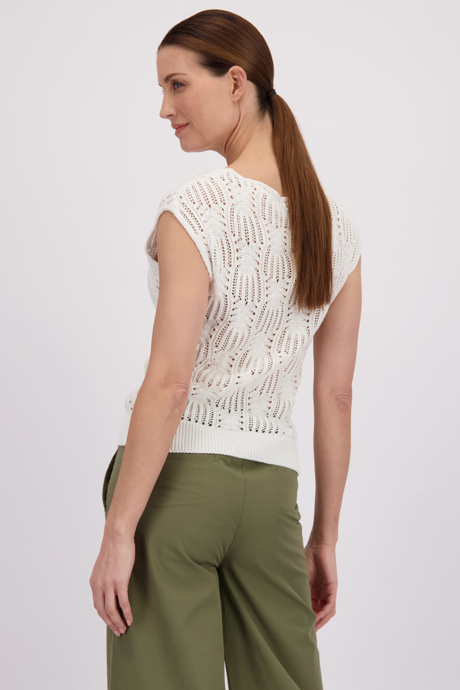 Débardeur tricoté écru sans manches de More & More pour Femmes