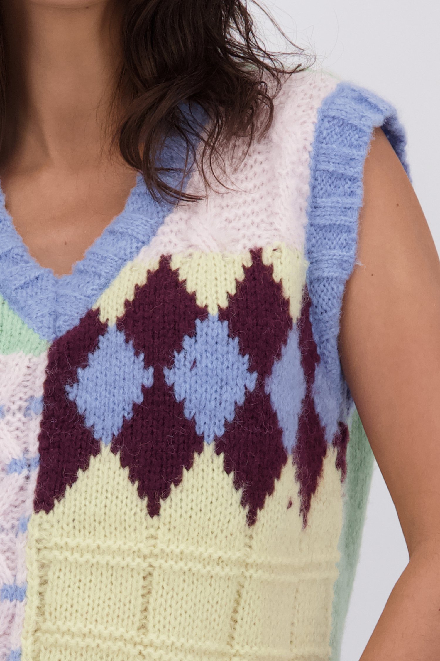 Détail de Débardeur tricoté multicolore de Pieces pour Femmes