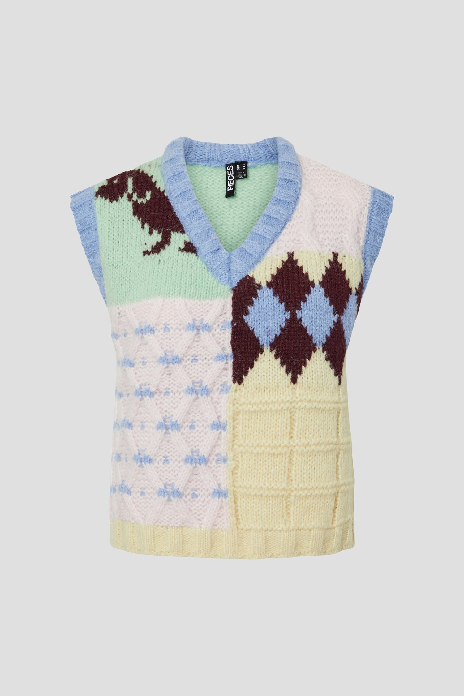 Photo produit 1 de Débardeur tricoté multicolore de Pieces pour Femmes