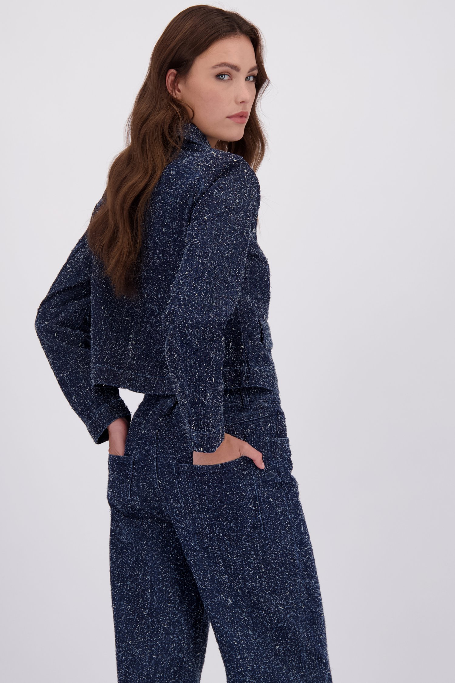 Achterkant van Denim bouclé vestje door JDY voor Dames