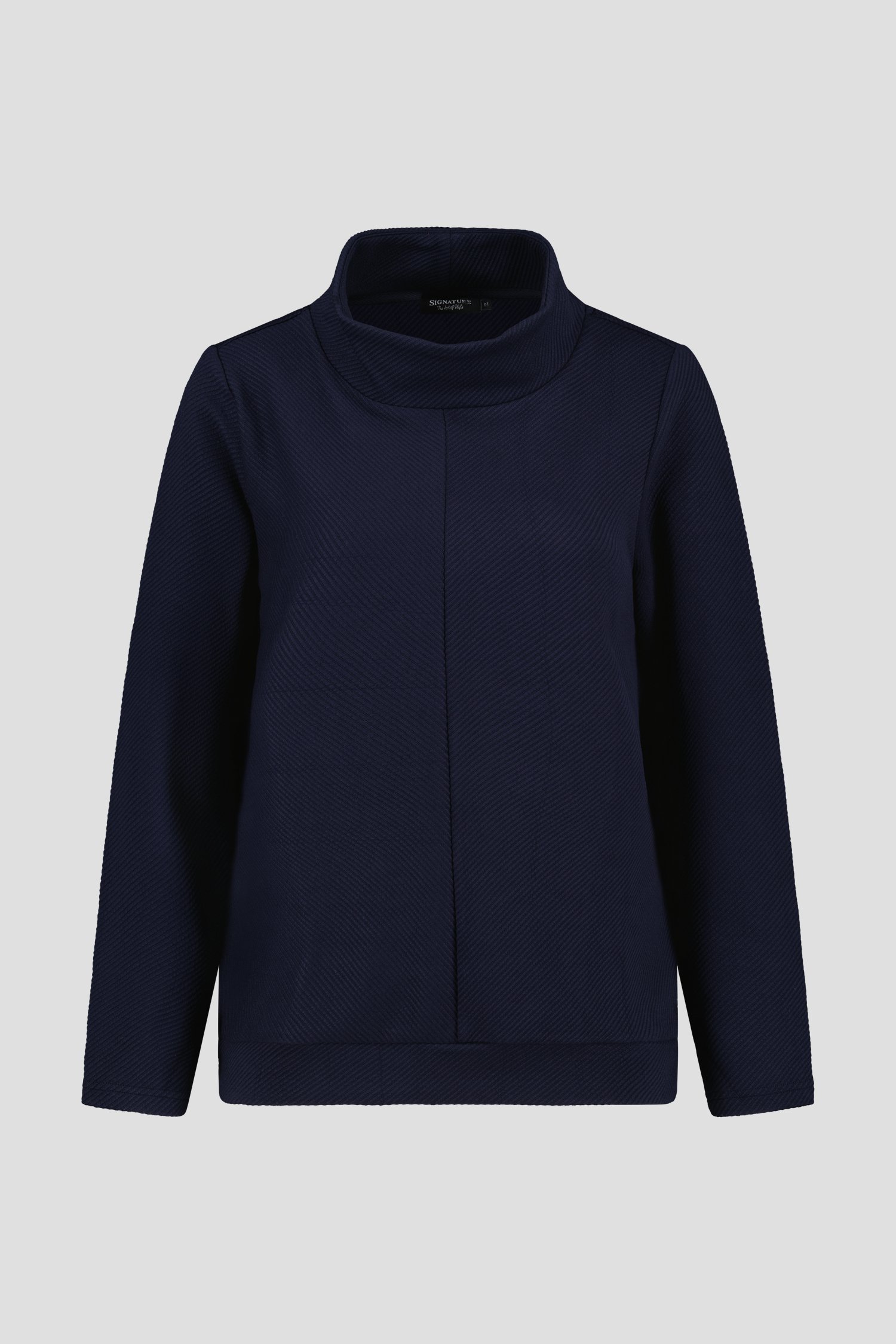 Donkerblauw geribbeld T-shirt van Signature voor Dames