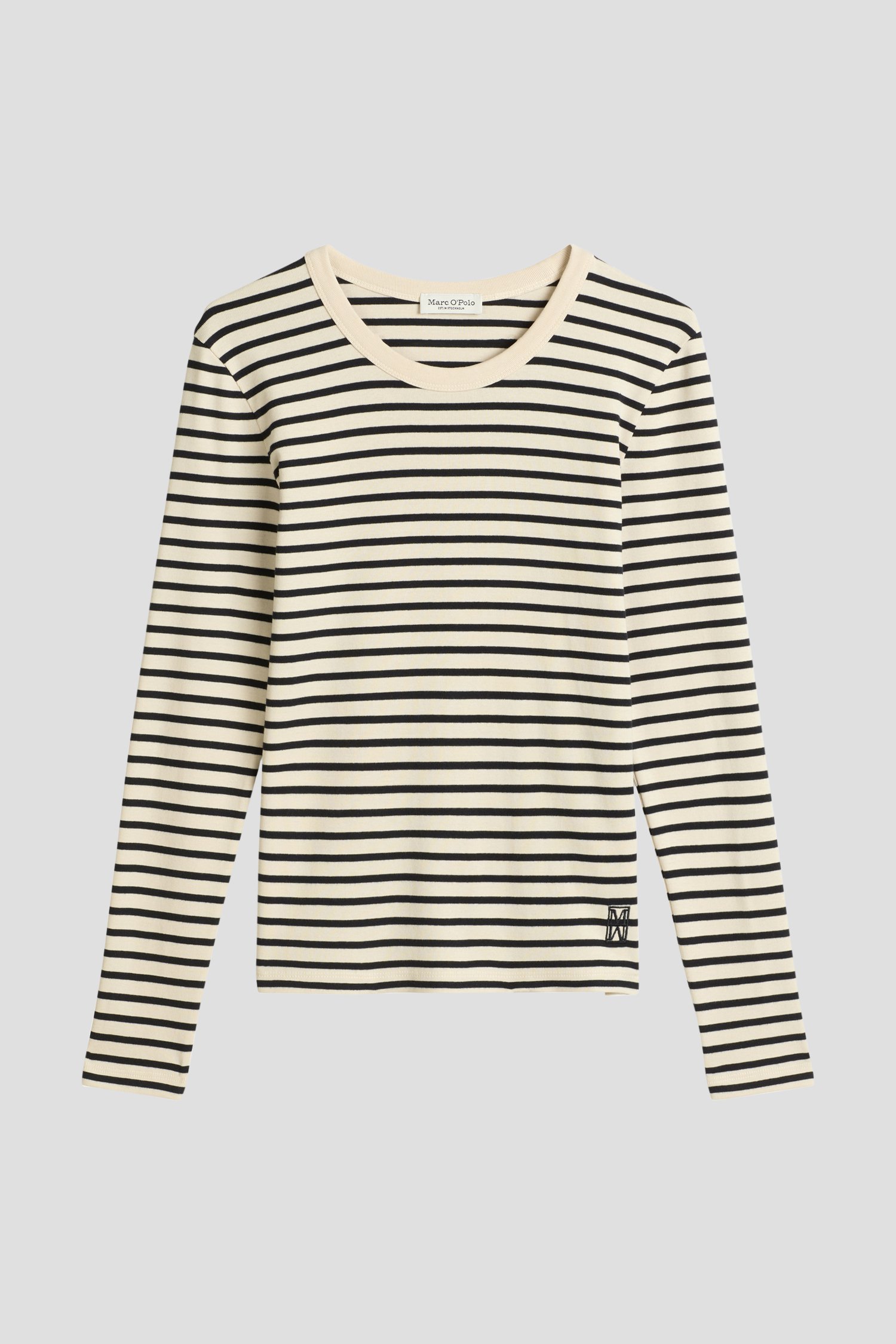Productfoto 1 van Donkerblauw gestreepte longsleeve door Marc O'Polo voor Dames