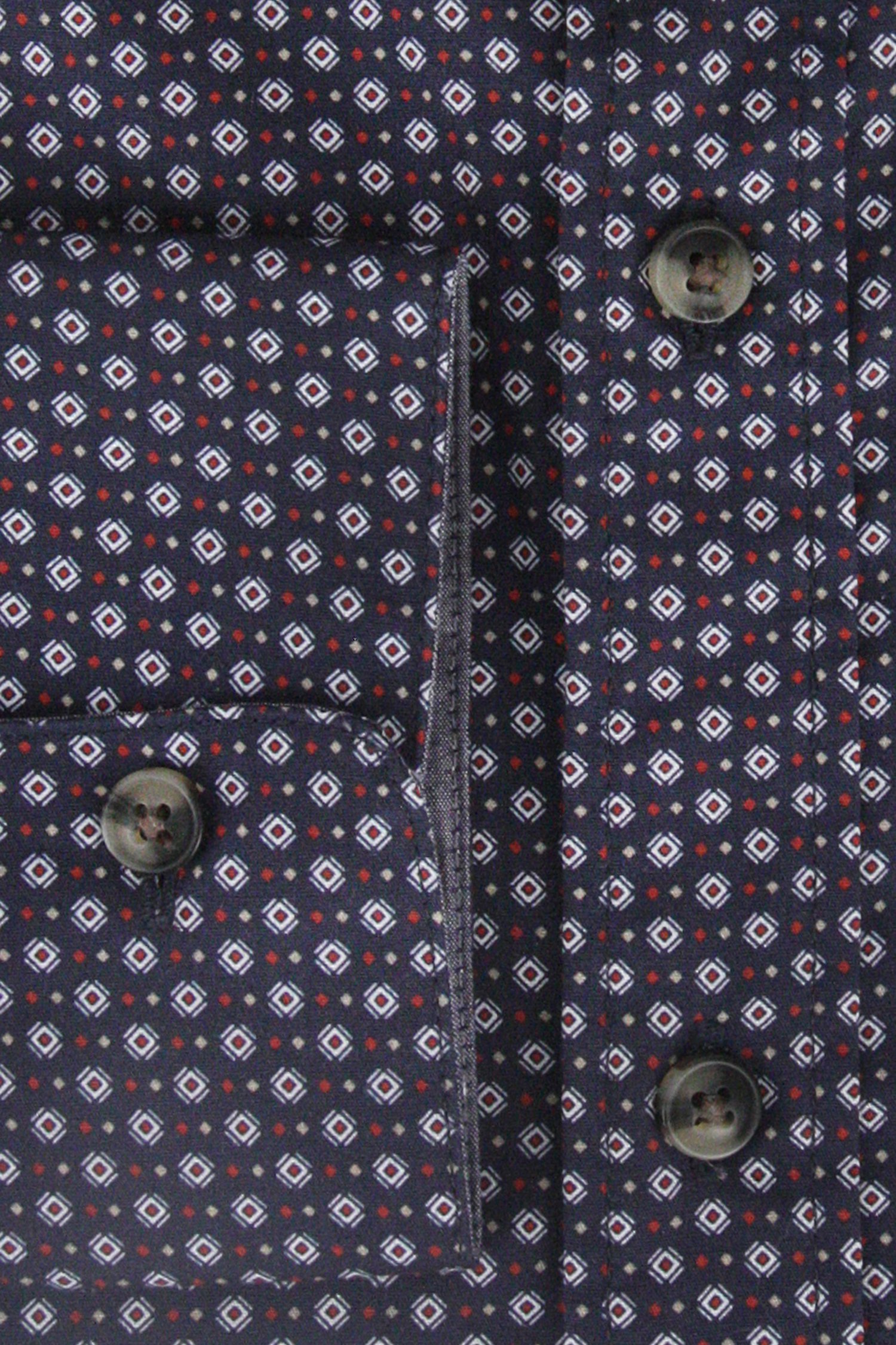 Donkerblauw hemd met fijne print - comfort fit van Dansaert Blue voor Heren