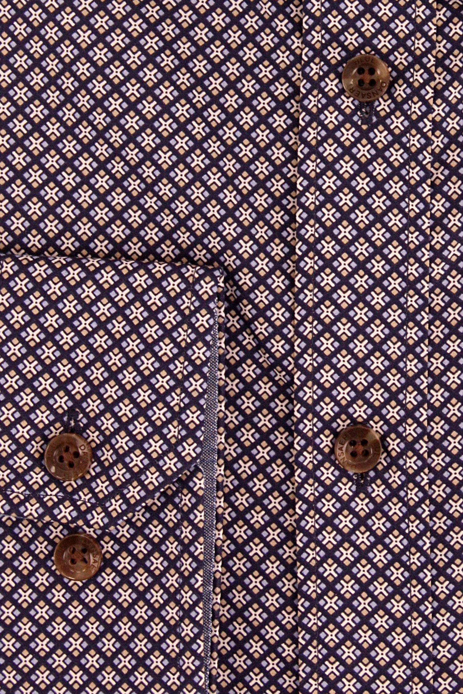 Donkerblauw hemd met fijne print - comfort fit van Dansaert Blue voor Heren