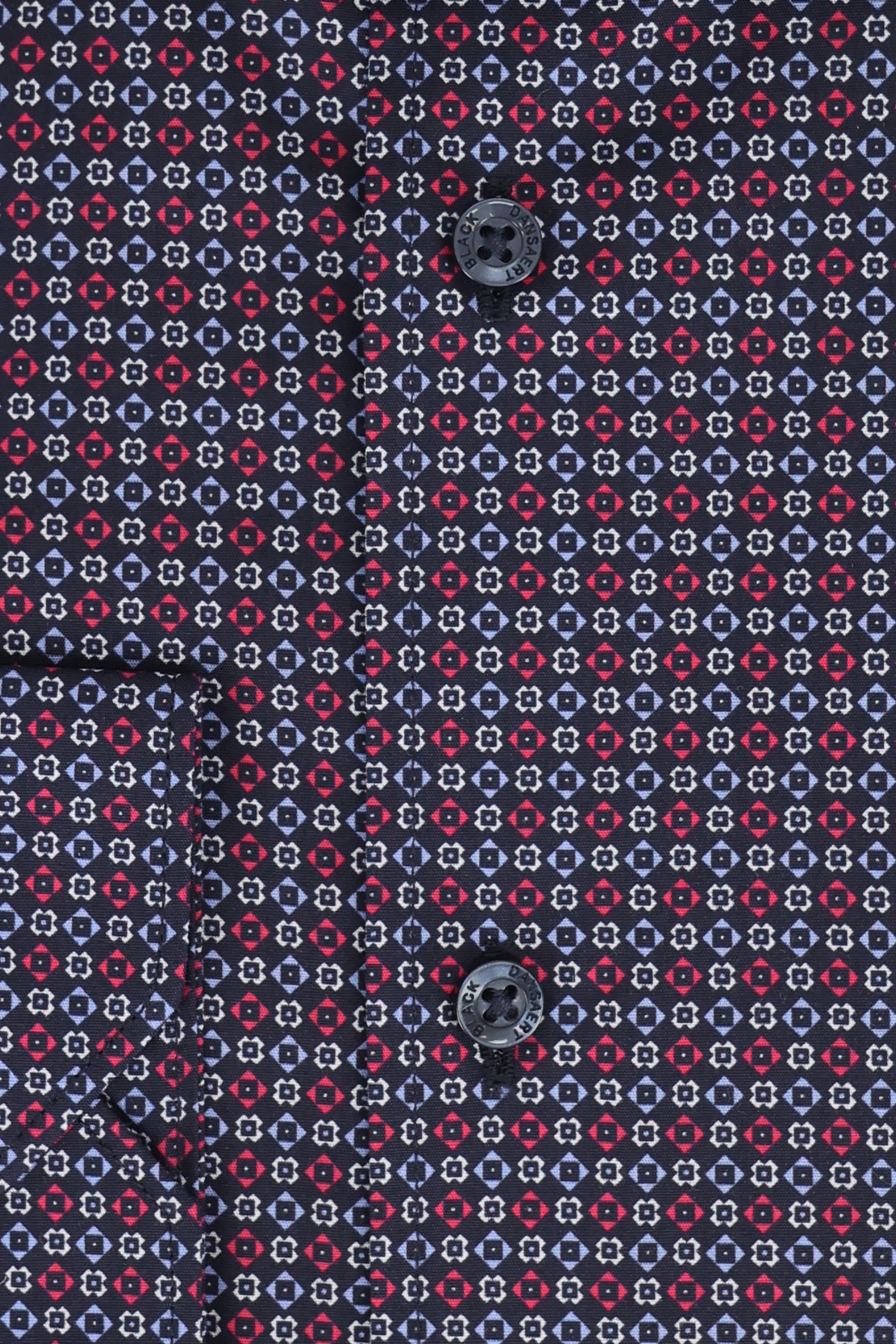 Donkerblauw hemd met fijne print - Regular fit van Dansaert Black voor Heren