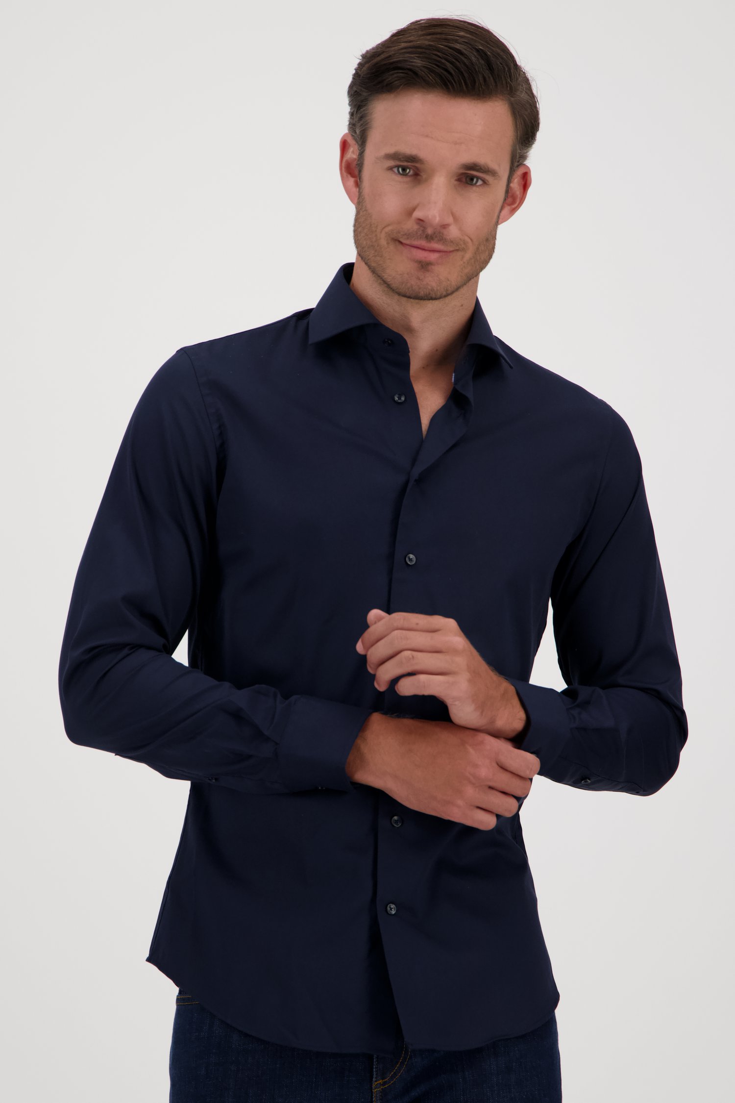Donkerblauw hemd - Slim fit van Michaelis voor Heren