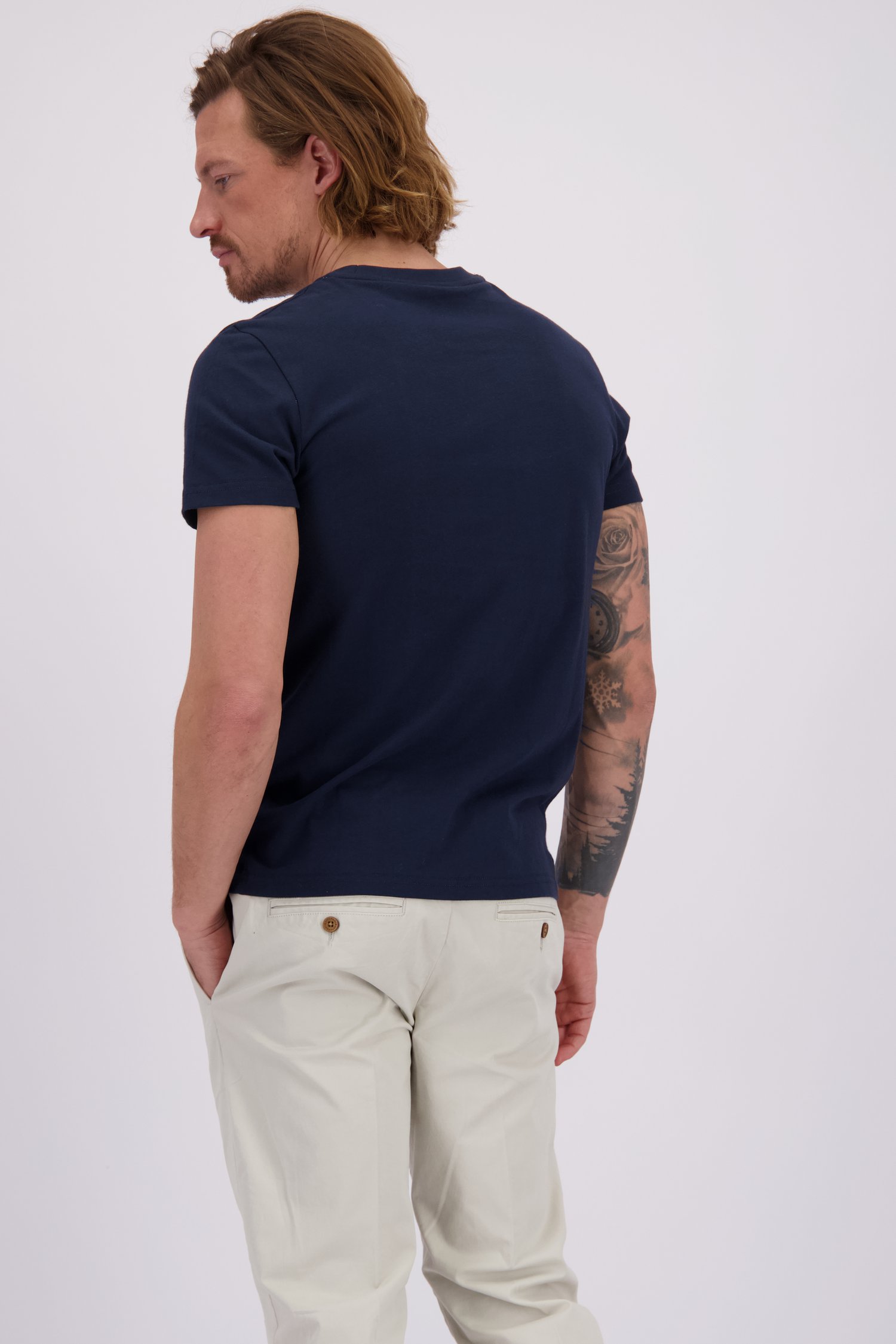 Achterkant van Donkerblauw katoenen T-shirt door Superdry voor Heren