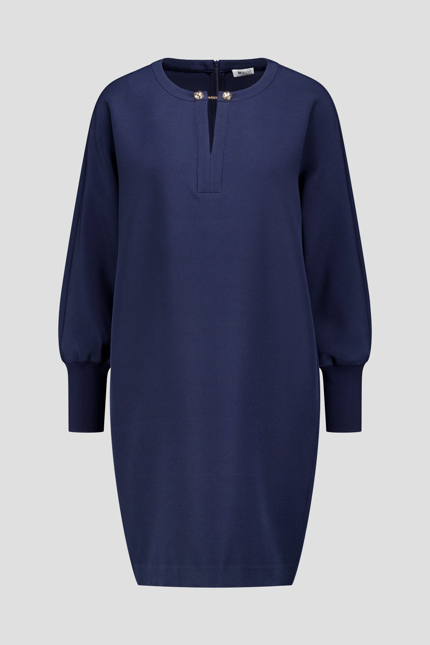 Productfoto 1 van Donkerblauw kleedje met gouden knopen door D'Auvry voor Dames