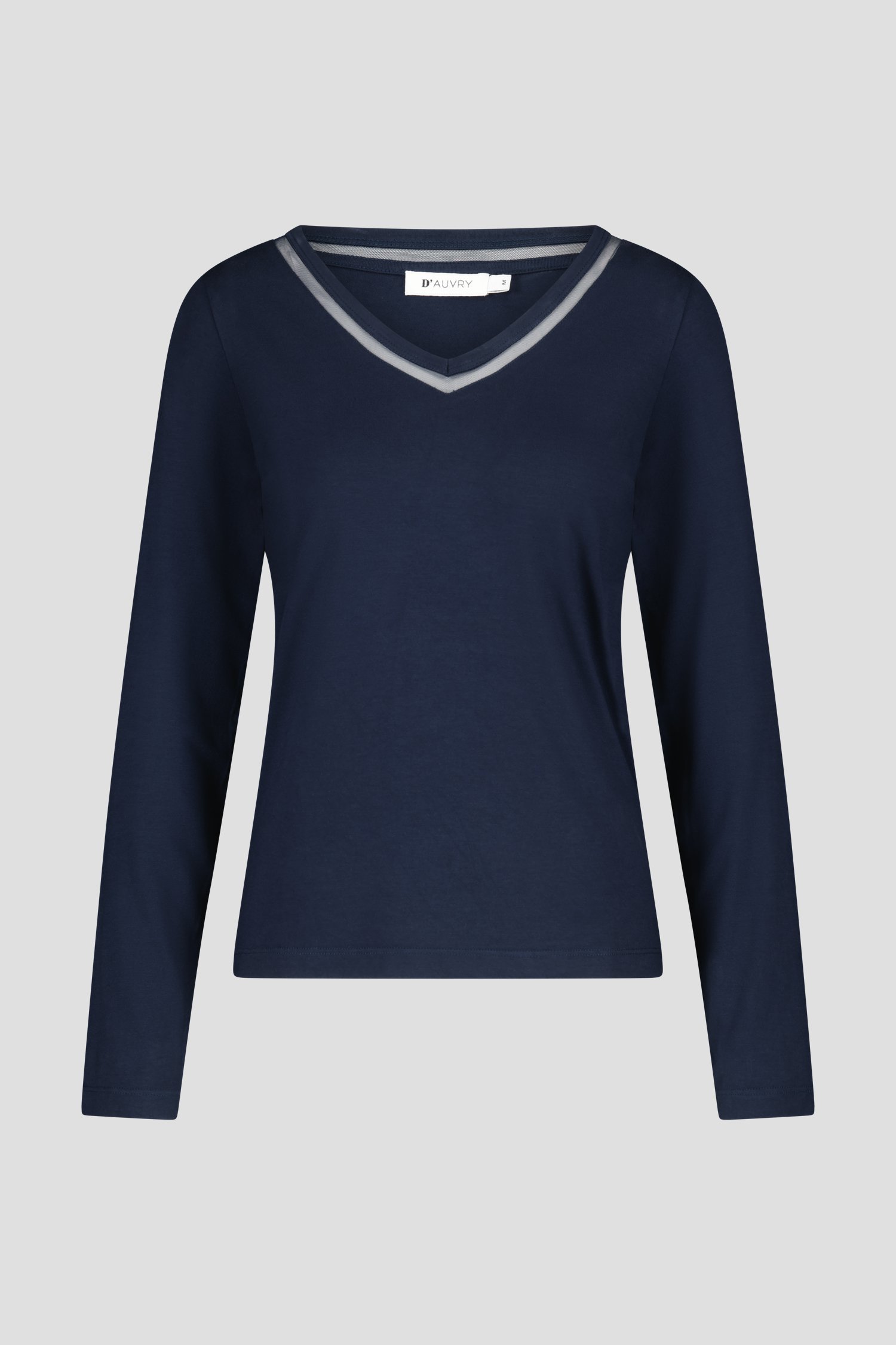 Donkerblauw T shirt met lange mouwen