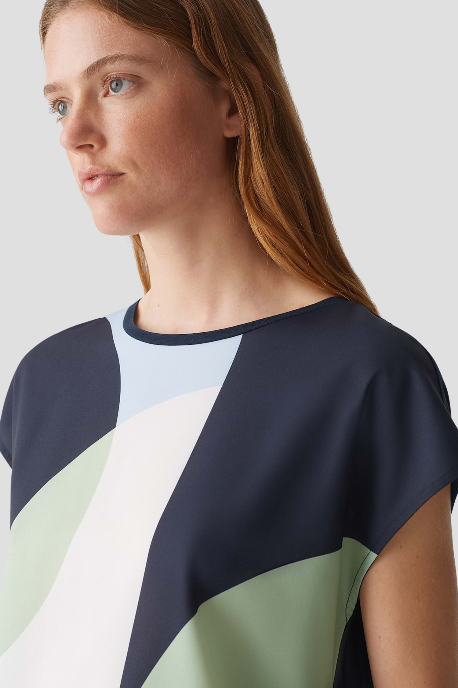 Donkerblauw T-shirt met print van Opus voor Dames