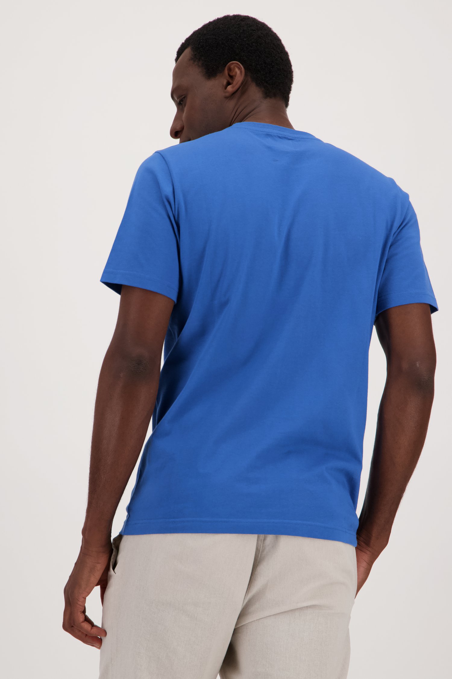 Donkerblauw T-shirt met zwarte opdruk van Casual Five voor Heren