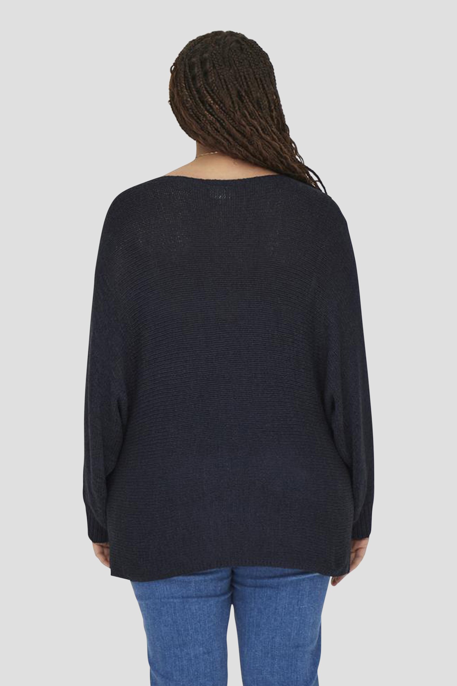Donkerblauw truitje met 3/4 mouwen van Only Carmakoma voor Dames