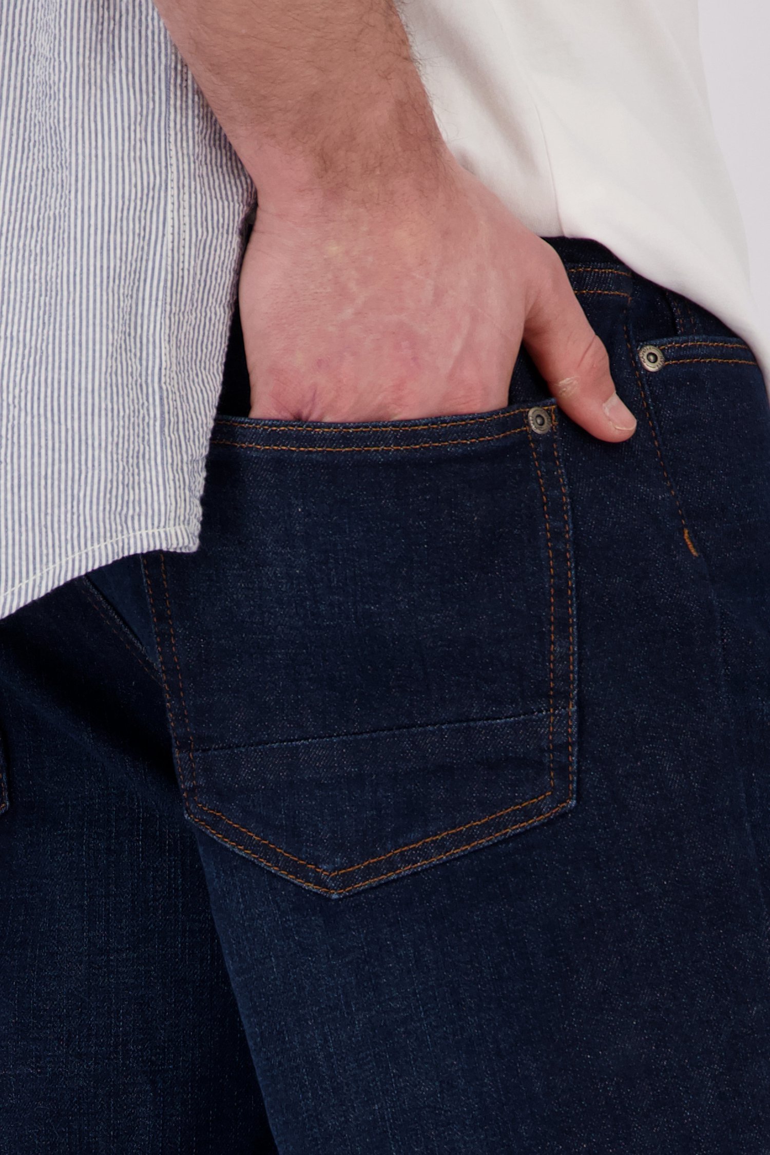 Donkerblauwe bermuda in denim van Ravøtt voor Heren