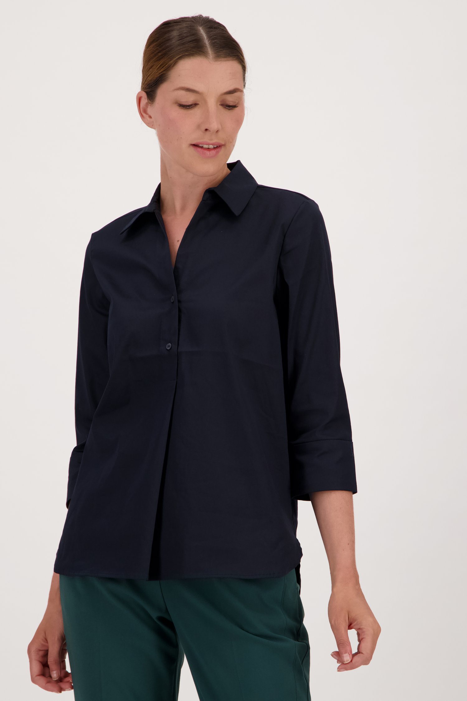 Winkelcentrum iets onwettig Donkerblauwe blouse met 3/4 mouwen van Opus | 3190488 | e5