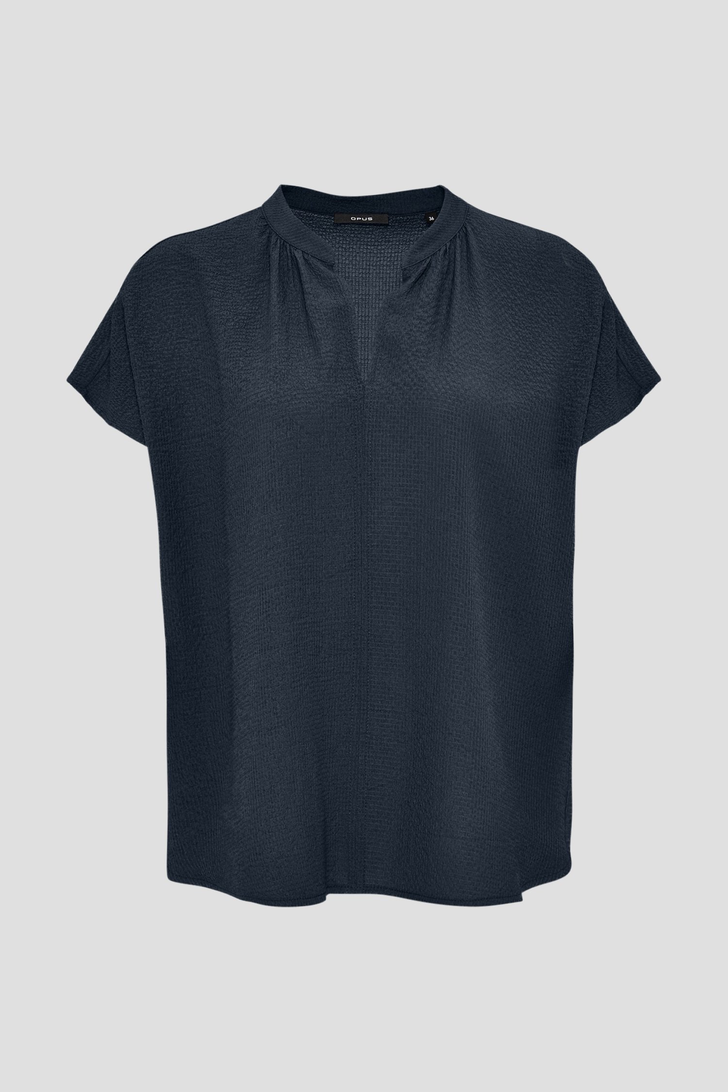 Donkerblauwe blouse met fijne textuur van Opus voor Dames