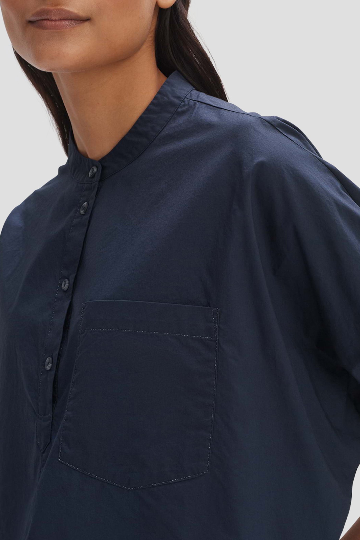 Blouse Zara Classique à Enfiler - Taille 36, Noir-bleu, Coupe Ample, Occasion Très Bon état