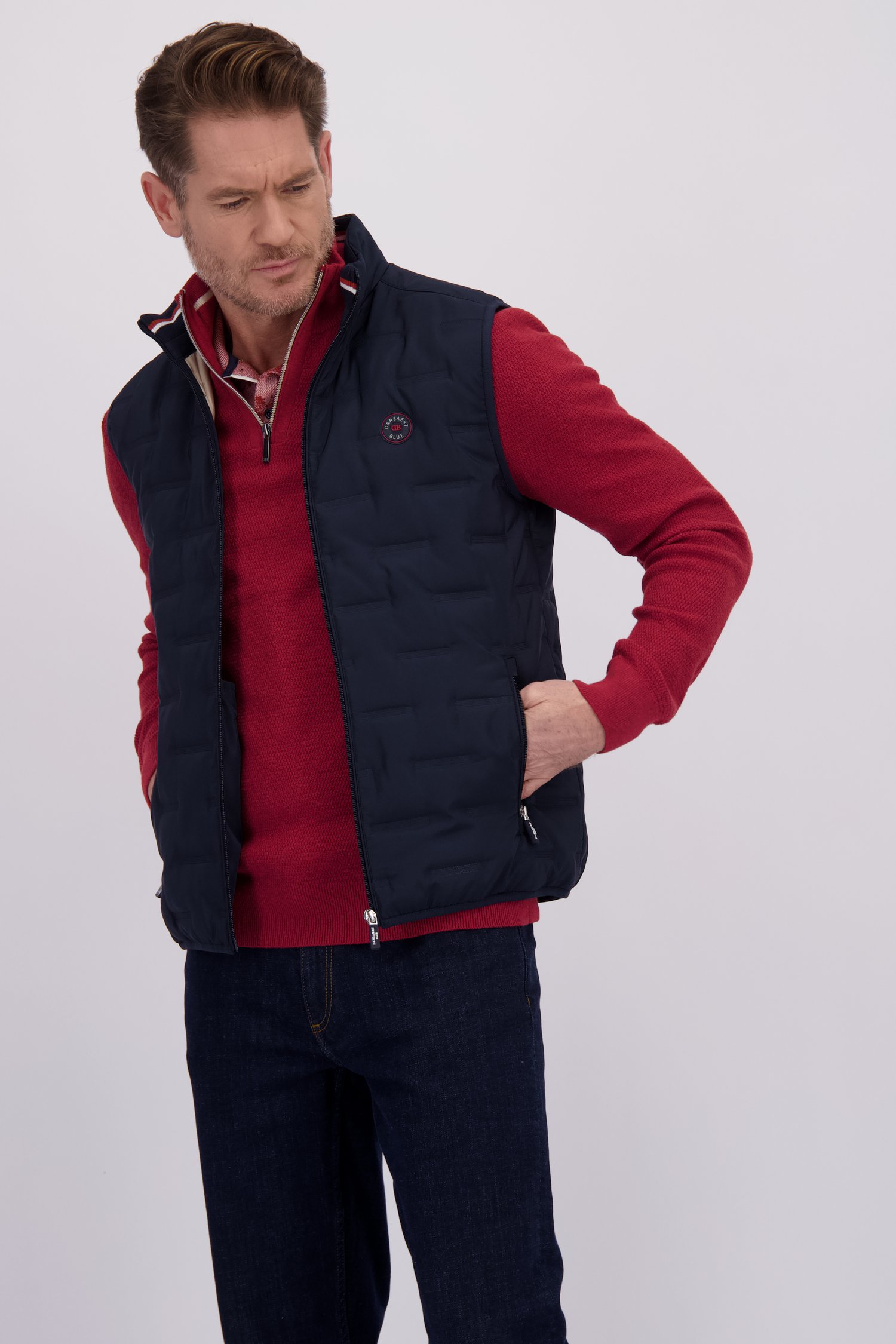 Voorkant van Donkerblauwe bodywarmer door Dansaert Blue voor Heren