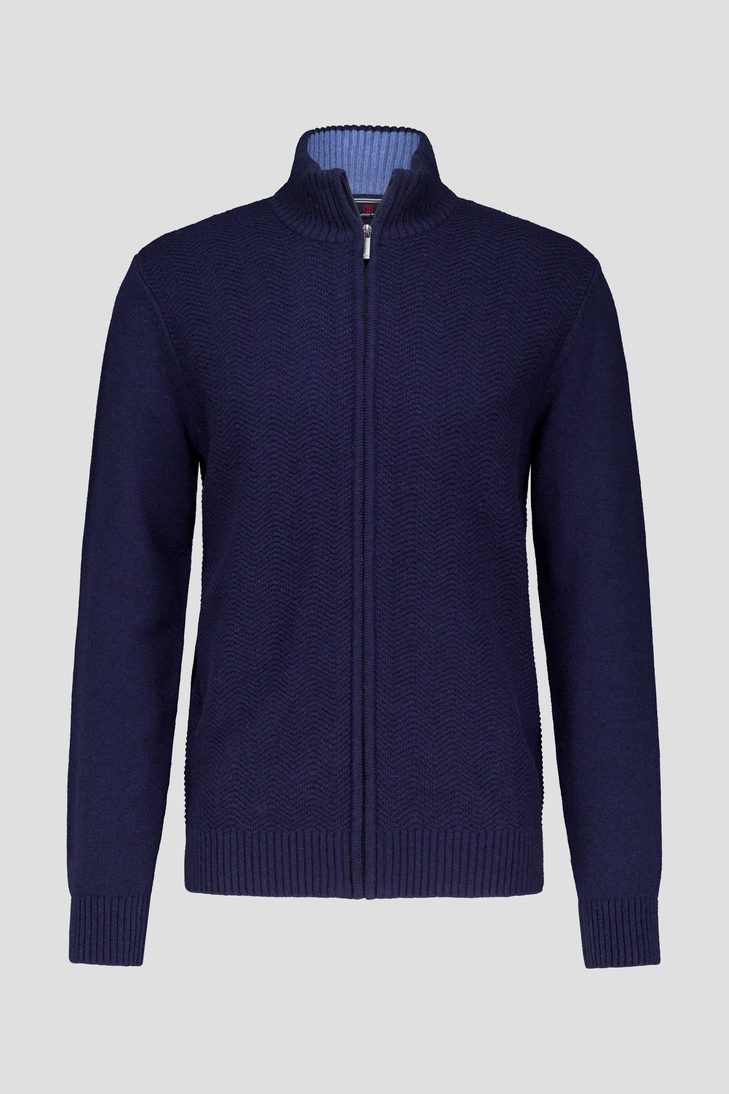 Donkerblauwe cardigan met reliëfmotief  van Dansaert Blue voor Heren
