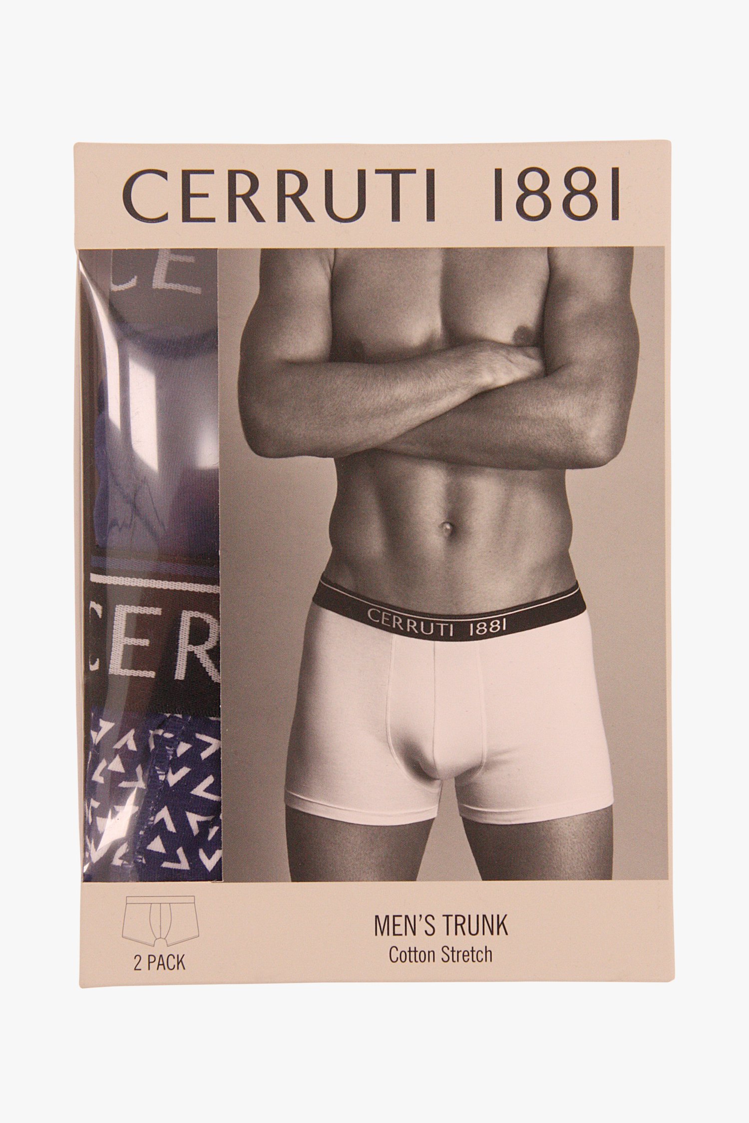 Donkerblauwe en geprinte boxershort - 2 stuks van Cerruti 1881 voor Heren