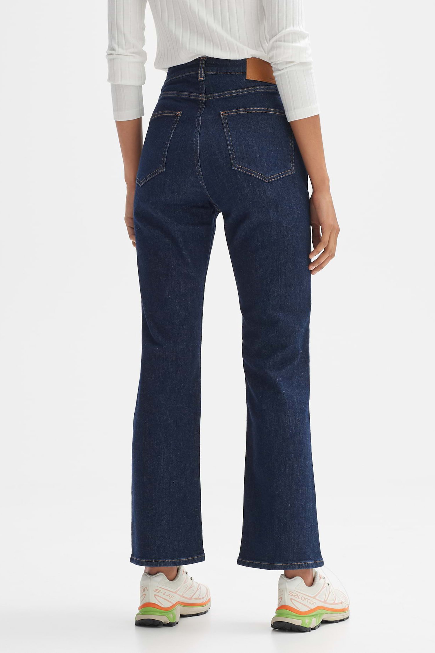 Donkerblauwe flared jeans - 7/8 lengte van Opus voor Dames