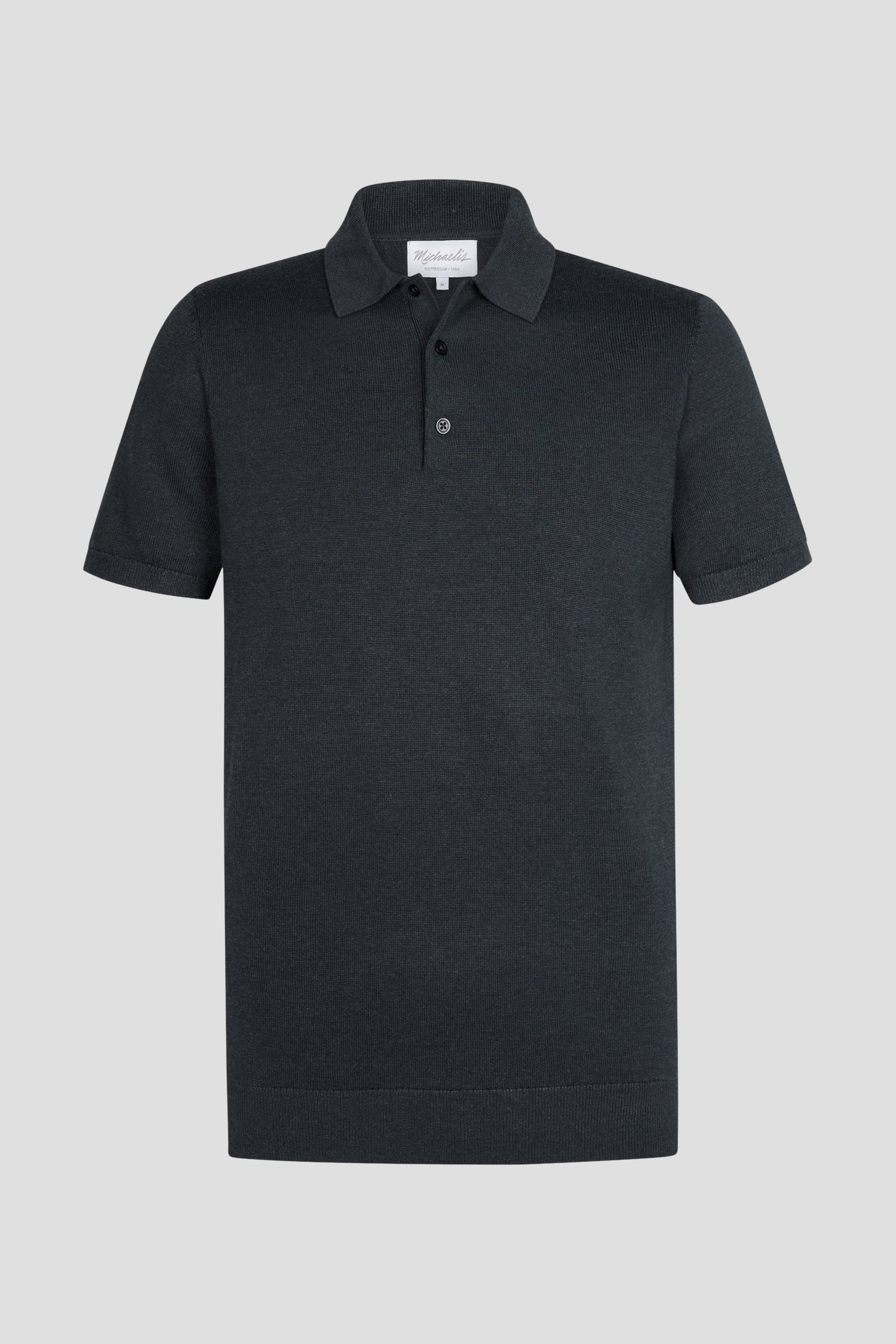 Productfoto 1 van Donkerblauwe gebreide polo met korte mouwen door Michaelis voor Heren