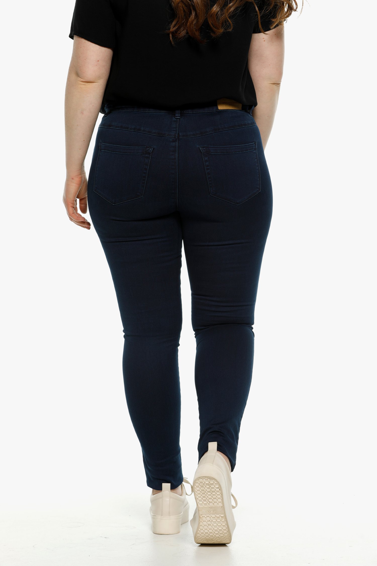 Donkerblauwe high waist jeans - skinny fit van Only Carmakoma voor Dames