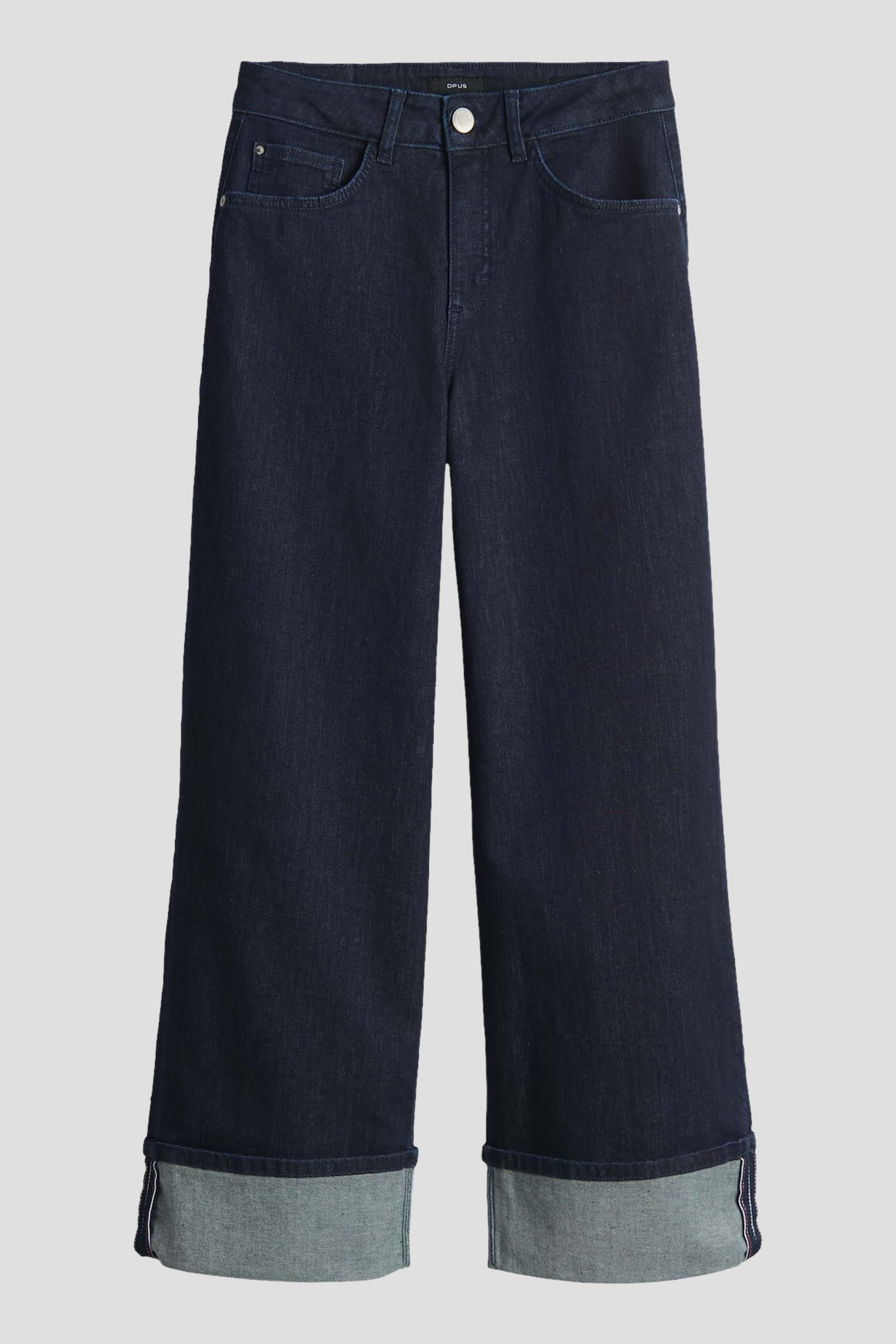 Productfoto 1 van Donkerblauwe jeans met omslag - 7/8 lengte  door Opus voor Dames